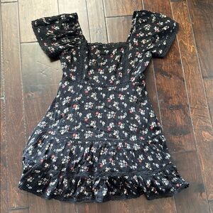 American Eagle Outfitters Black Smocked Top
